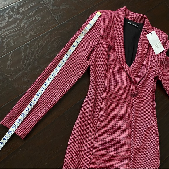 Zara Barbie Hot Pink Houndstooth Blazer Dress NWT! - Picture 10 of 14